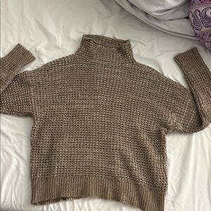 Women's AE Brown Turtleneck Sweater